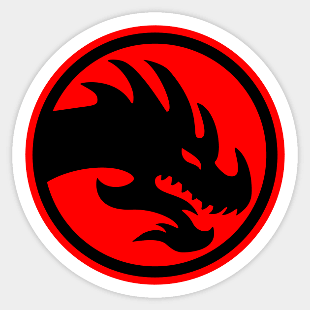 Big Angry Black And Red Japanese Luck Dragon Design Sticker by LuckDragonGifts